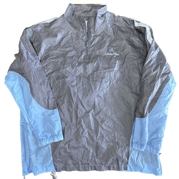 Disney Parks Pocket Embroidered Rain Poncho Jacket XL / XXL Grey Blue Pocket - Picture 1 of 8